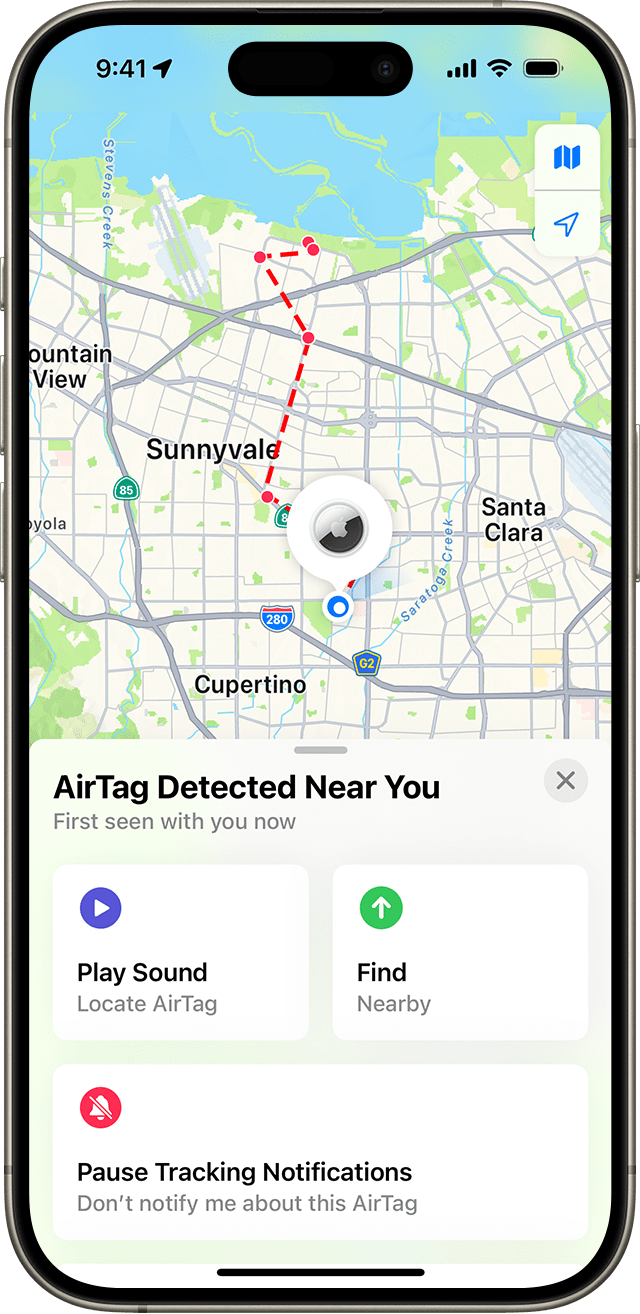 Image demonstrating how to detect AirTag tracking