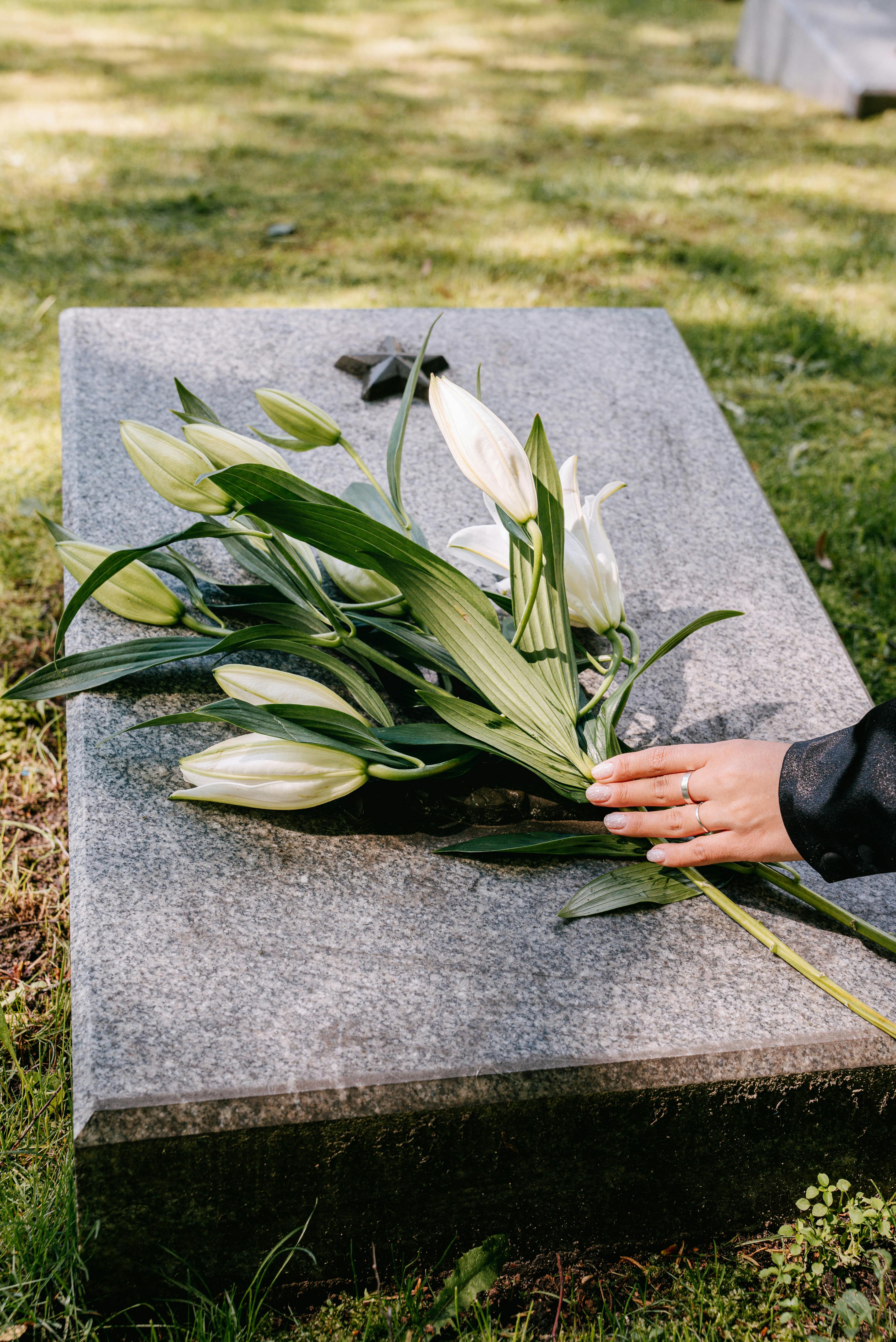 Image illustrating how to find a grave in a cemetery