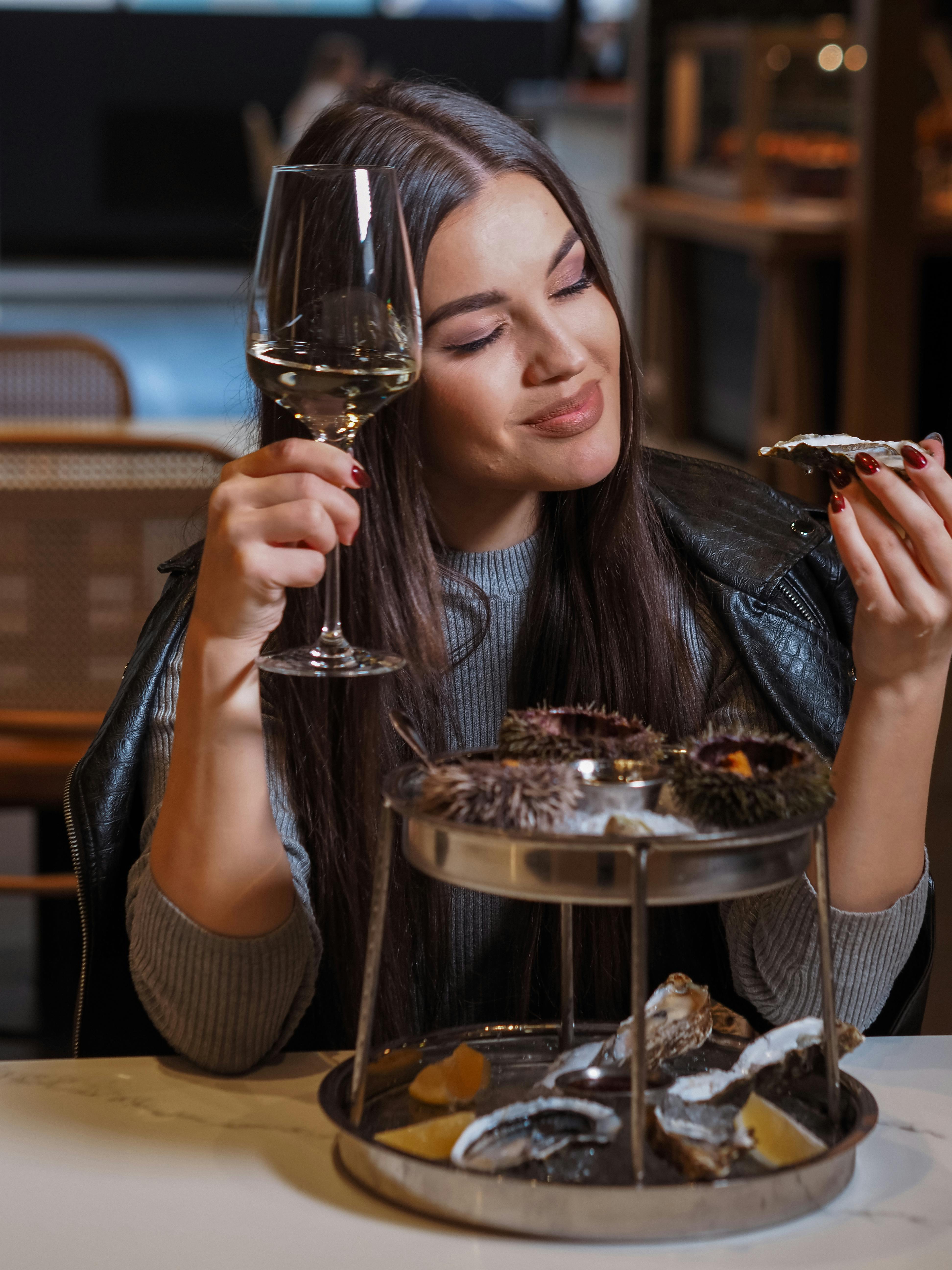 Enjoying fresh oysters